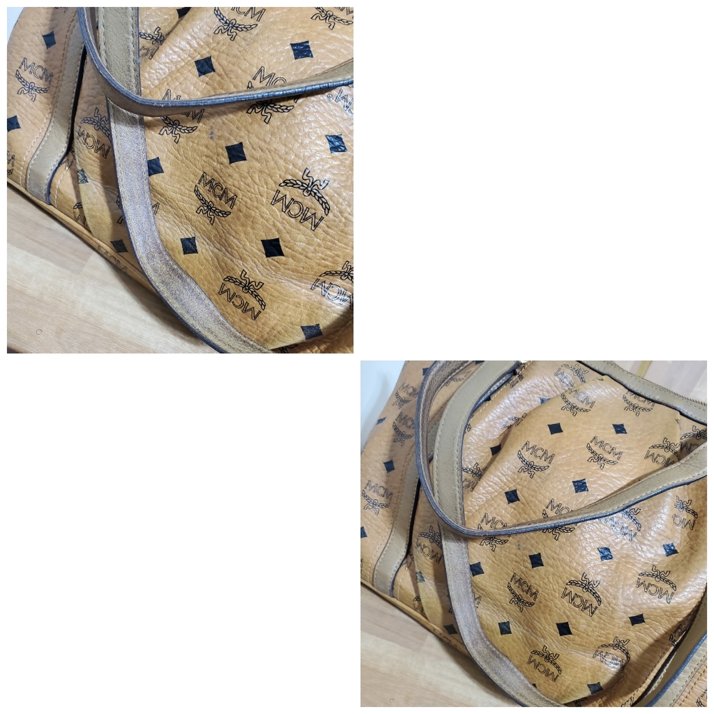 MCM Cognac Visetos Leather Satchel Bag - Picture 7 of 10